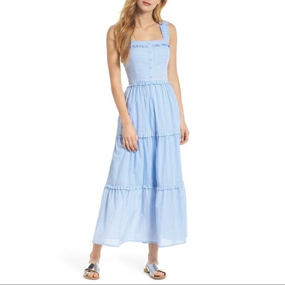 Gal Meets Glam Courtney Rio Stripe Maxi Dress 18 - Picture 1 of 7